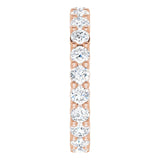 10K Gold Round Natural Diamond Shared-Prong Eternity Band – 2.5 mm Stones - Rose Gold - view 4