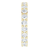 10K Gold Round Natural Diamond Shared-Prong Eternity Band – 2.5 mm Stones - Yellow Gold - view 4