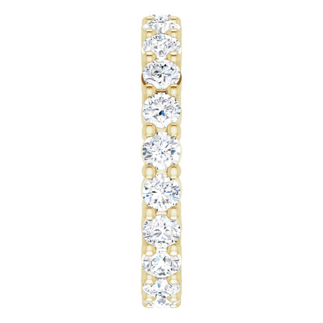 10K Gold Round Natural Diamond Shared-Prong Eternity Band – 2.5 mm Stones - Yellow Gold - view 4