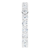 10K Gold Round Natural Diamond Shared-Prong Eternity Band – 2.5 mm Stones - White Gold - view 4