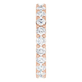 10K Gold Round Lab-Grown Diamond Shared-Prong Eternity Band – 2.5 mm Stones - Rose Gold - view 4