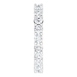 10K Gold Round Natural Diamond Shared-Prong Eternity Band – 2.5 mm Stones - White Gold - view 4