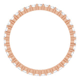 10K Gold Round Lab-Grown Diamond Shared-Prong Eternity Band – 1.75 mm Stones - Rose Gold - view 2