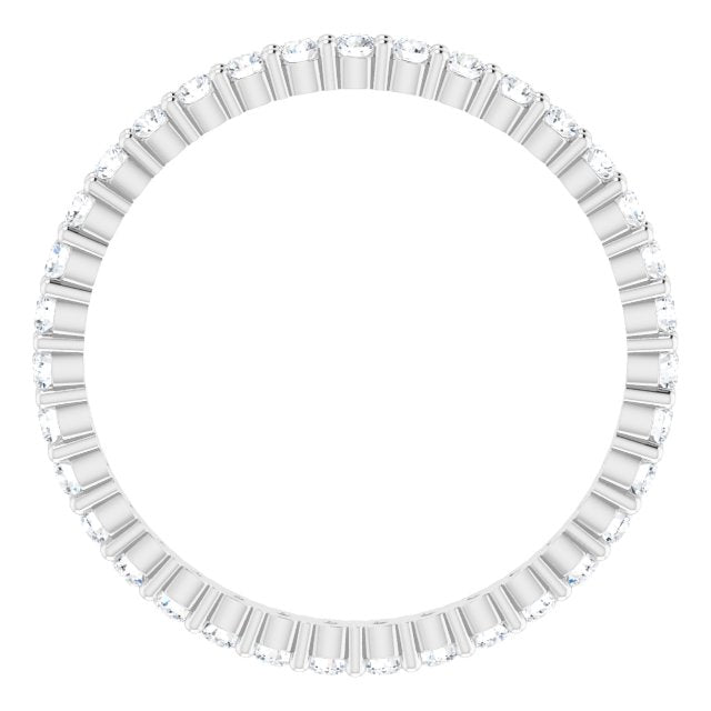 10K Gold Round Lab-Grown Diamond Shared-Prong Eternity Band – 1.75 mm Stones - White Gold - view 2