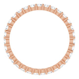 10K Gold Round Natural Diamond Shared-Prong Eternity Band – 2 mm Stones - Rose Gold - view 2