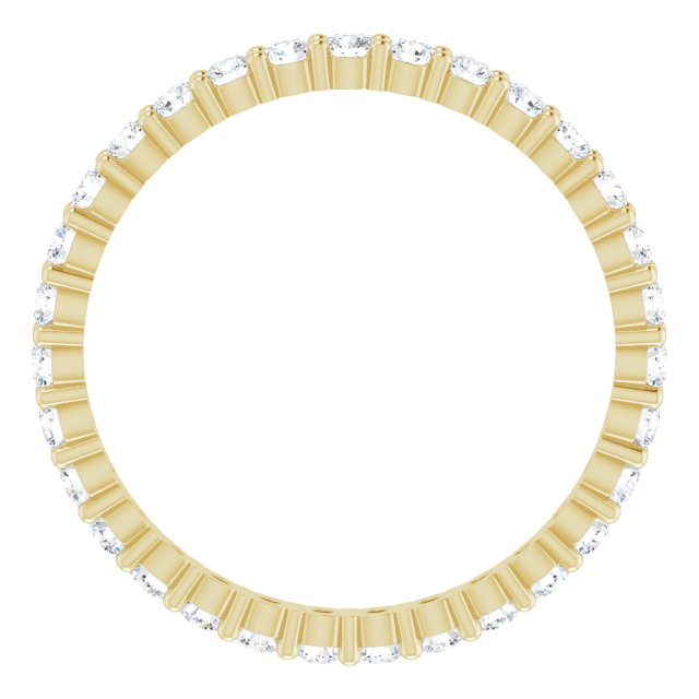 10K Gold Round Lab-Grown Diamond Shared-Prong Eternity Band – 2 mm Stones - Yellow Gold - view 2