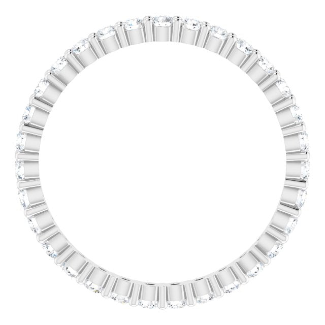 10K Gold Round Lab-Grown Diamond Shared-Prong Eternity Band – 2 mm Stones - White Gold - view 2