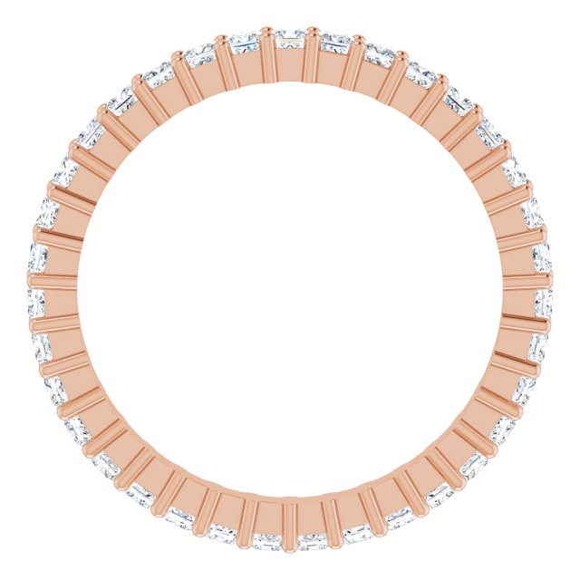 10K Gold Square Natural Diamond Shared-Prong Eternity Band – 1.75x1.75 mm Stones - Rose Gold - view 2