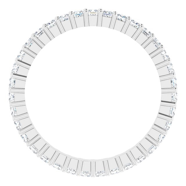 10K Gold Square Natural Diamond Shared-Prong Eternity Band – 1.75x1.75 mm Stones - White Gold - view 2