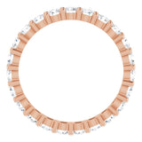 10K Gold Round Lab-Grown Diamond Shared-Prong Eternity Band – 2.75 mm Stones - Rose Gold - view 2