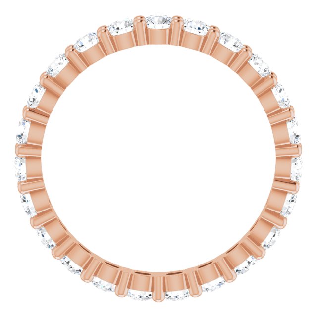 10K Gold Round Lab-Grown Diamond Shared-Prong Eternity Band – 2.75 mm Stones - Rose Gold - view 2