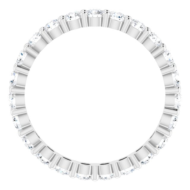10K Gold Round Lab-Grown Diamond Shared-Prong Eternity Band – 2.75 mm Stones - White Gold - view 2
