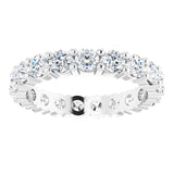 10K Gold Round Lab-Grown Diamond Shared-Prong Eternity Band – 3.5 mm Stones - White Gold - view 3