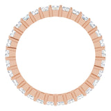 10K Gold Square Natural Diamond Shared-Prong Eternity Band – 2.25x2.25 mm Stones - Rose Gold - view 2