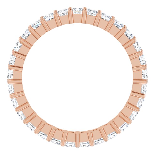 10K Gold Square Lab-Grown Diamond Shared-Prong Eternity Band – 2.25x2.25 mm Stones - Rose Gold - view 2