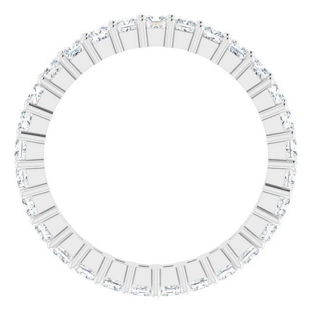 10K Gold Square Lab-Grown Diamond Shared-Prong Eternity Band – 2.25x2.25 mm Stones - White Gold - view 2
