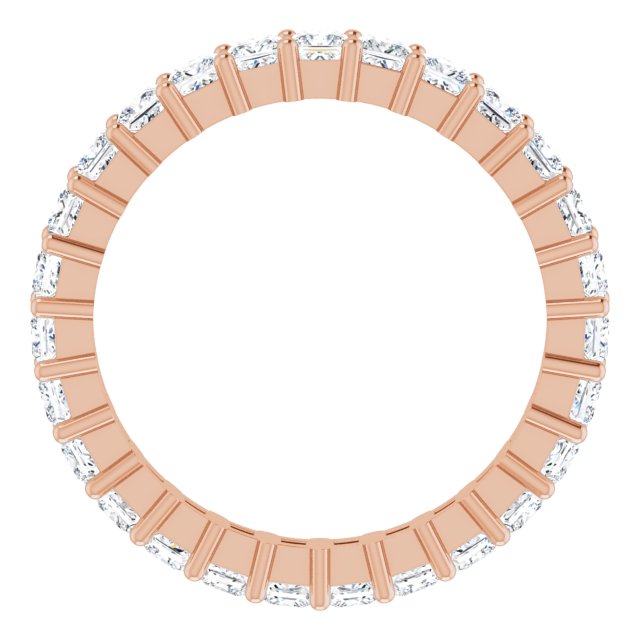 10K Gold Square Lab-Grown Diamond Shared-Prong Eternity Band – 2.5x2.5 mm Stones - Rose Gold - view 2