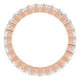 10K Gold Square Natural Diamond Shared-Prong Eternity Band – 2.5x2.5 mm Stones - Rose Gold - view 2