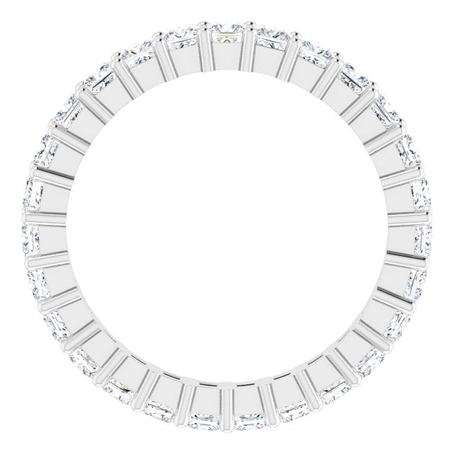 10K Gold Square Lab-Grown Diamond Shared-Prong Eternity Band – 2.5x2.5 mm Stones - White Gold - view 2