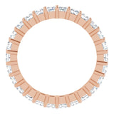 10K Gold Square Lab-Grown Diamond Shared-Prong Eternity Band – 2.5x2.5 mm Stones - Rose Gold - view 2