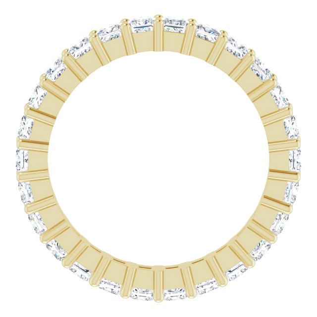 14K Gold Square Lab-Grown Diamond Shared-Prong Eternity Band – 2.5x2.5 mm Stones - Yellow Gold - view 2