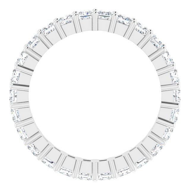 10K Gold Square Lab-Grown Diamond Shared-Prong Eternity Band – 2.5x2.5 mm Stones - White Gold - view 2