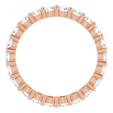 10K Gold Round Lab-Grown Diamond Shared-Prong Eternity Band – 2.5 mm Stones - Rose Gold - view 2