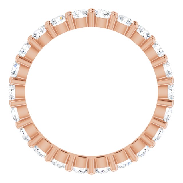 10K Gold Round Lab-Grown Diamond Shared-Prong Eternity Band – 2.5 mm Stones - Rose Gold - view 2