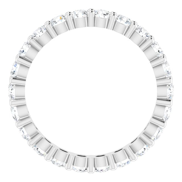 10K Gold Round Natural Diamond Shared-Prong Eternity Band – 2.5 mm Stones - White Gold - view 2