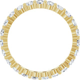 14K Gold Round Natural Diamond Shared-Prong Eternity Band – 2.5 mm Stones - Yellow Gold - view 2