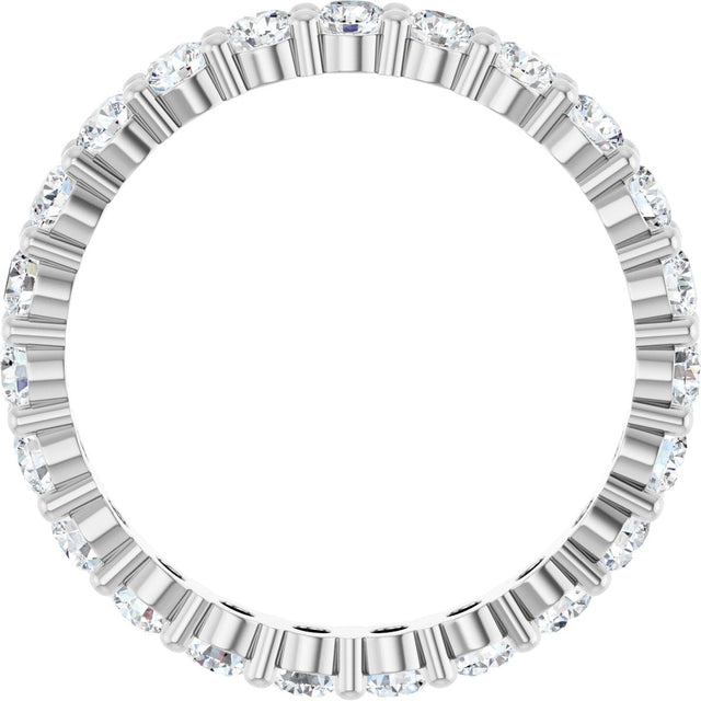 10K Gold Round Natural Diamond Shared-Prong Eternity Band – 2.5 mm Stones - White Gold - view 2