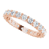 10K Gold Round Natural Diamond Shared-Prong Eternity Band – 2.5 mm Stones - Rose Gold - view 5