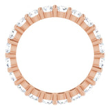 10K Gold Round Natural Diamond Shared-Prong Eternity Band – 3.4 mm Stones - Rose Gold - view 2