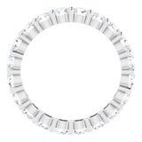 10K Gold Round Lab-Grown Diamond Shared-Prong Eternity Band – 3.4 mm Stones - White Gold - view 2