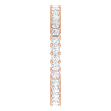 10K Gold Square Natural Diamond Shared-Prong Eternity Band – 1.75x1.75 mm Stones - Rose Gold - view 4