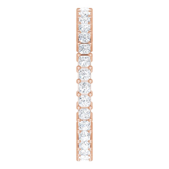 10K Gold Square Lab-Grown Diamond Shared-Prong Eternity Band – 1.75x1.75 mm Stones - Rose Gold - view 4