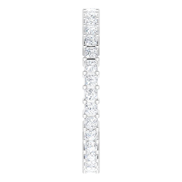 10K Gold Square Natural Diamond Shared-Prong Eternity Band – 1.75x1.75 mm Stones - White Gold - view 4