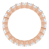 10K Gold Square Lab-Grown Diamond Shared-Prong Eternity Band – 3x3 mm Stones - Rose Gold - view 2