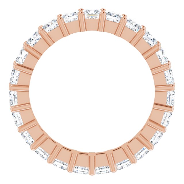 10K Gold Square Lab-Grown Diamond Shared-Prong Eternity Band – 3x3 mm Stones - Rose Gold - view 2