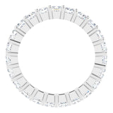 10K Gold Square Lab-Grown Diamond Shared-Prong Eternity Band – 3x3 mm Stones - White Gold - view 2