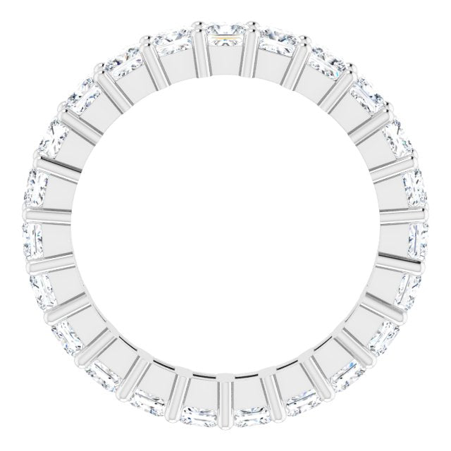 10K Gold Square Lab-Grown Diamond Shared-Prong Eternity Band – 3x3 mm Stones - White Gold - view 2