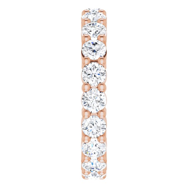 10K Gold Round Lab-Grown Diamond Shared-Prong Eternity Band – 3.5 mm Stones - Rose Gold - view 4