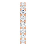10K Gold Round Natural Diamond Shared-Prong Eternity Band – 3.5 mm Stones - Rose Gold - view 4