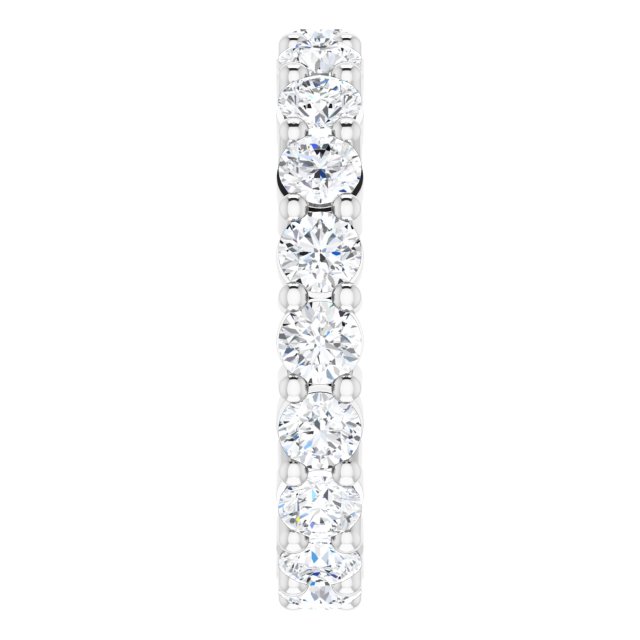 10K Gold Round Lab-Grown Diamond Shared-Prong Eternity Band – 3.5 mm Stones - White Gold - view 4