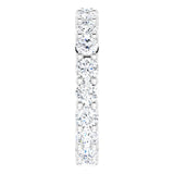 10K Gold Round Natural Diamond Shared-Prong Eternity Band – 3.5 mm Stones - White Gold - view 4