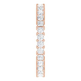 10K Gold Square Lab-Grown Diamond Shared-Prong Eternity Band – 2x2 mm Stones - Rose Gold - view 4