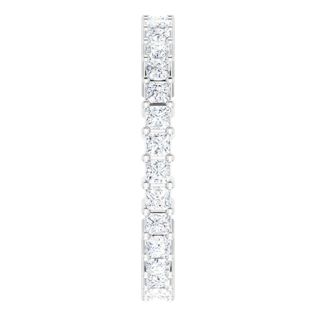 10K Gold Square Natural Diamond Shared-Prong Eternity Band – 2x2 mm Stones - White Gold - view 4