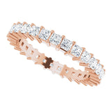 10K Gold Square Lab-Grown Diamond Shared-Prong Eternity Band – 2.25x2.25 mm Stones - Rose Gold - view 5