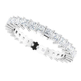10K Gold Square Natural Diamond Shared-Prong Eternity Band – 2.25x2.25 mm Stones - White Gold - view 5
