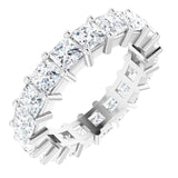10K Gold Square Lab-Grown Diamond Shared-Prong Eternity Band – 3.75x3.75 mm Stones - White Gold